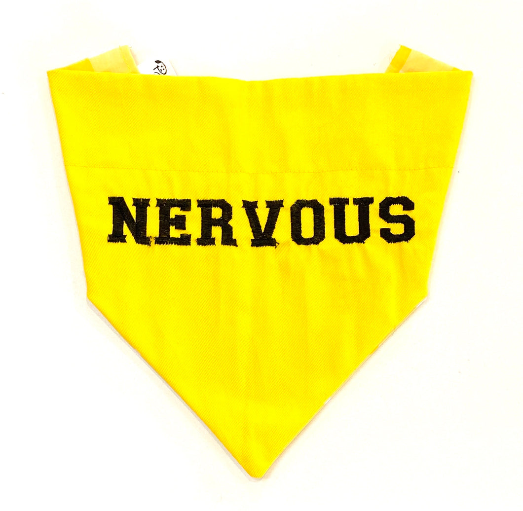 NERVOUS YELLOW - DOG BANDANA (OVER THE COLLAR) - Pet Pouch