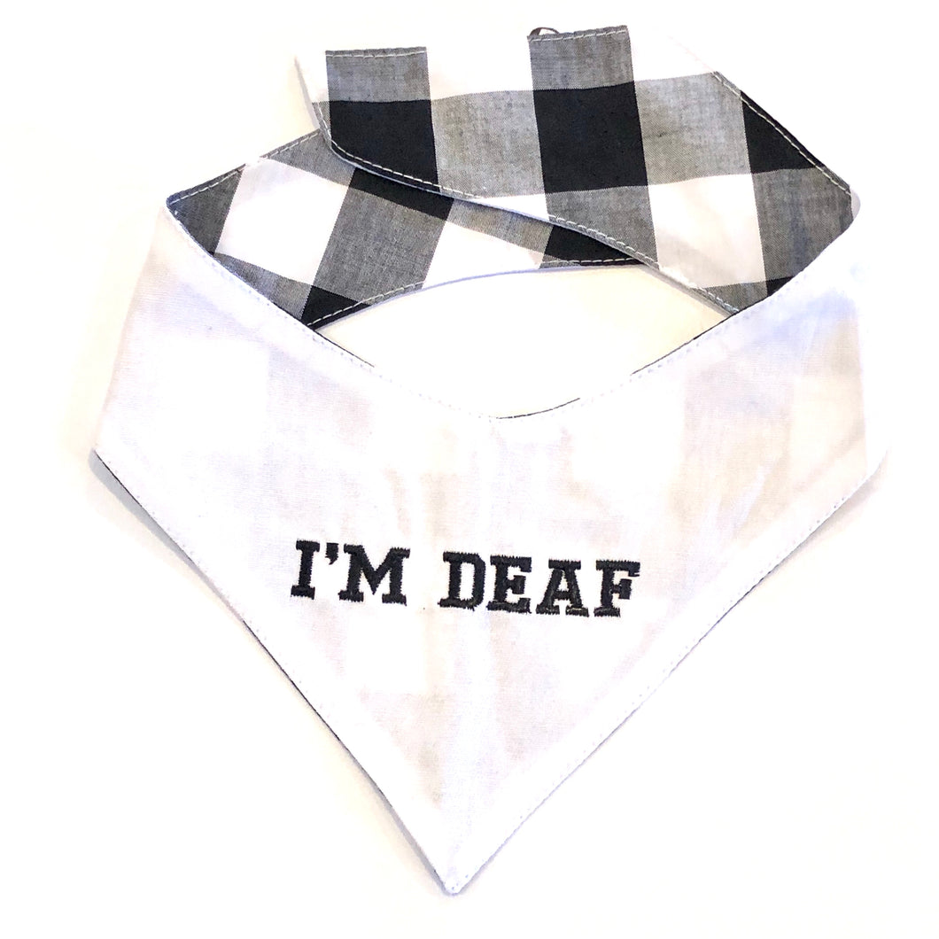 DEAF WHITE - DOG BANDANA - Pet Pouch