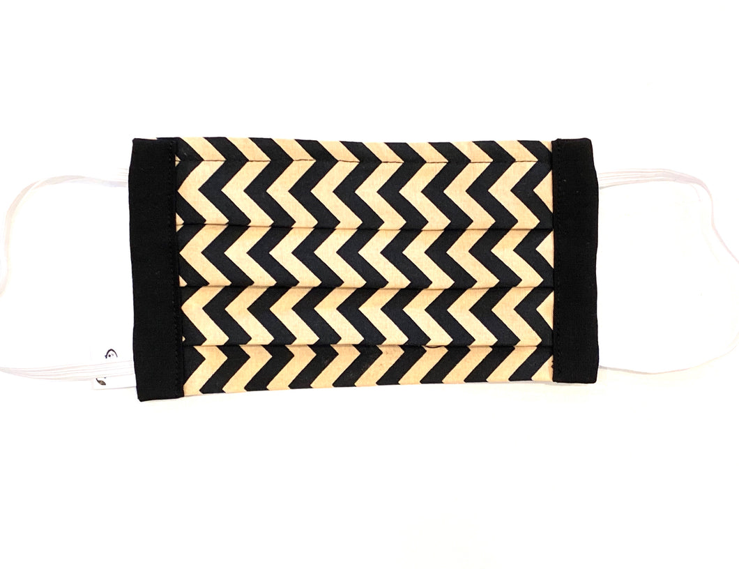 COTTON FACE MASK - MOCHA CHEVRON