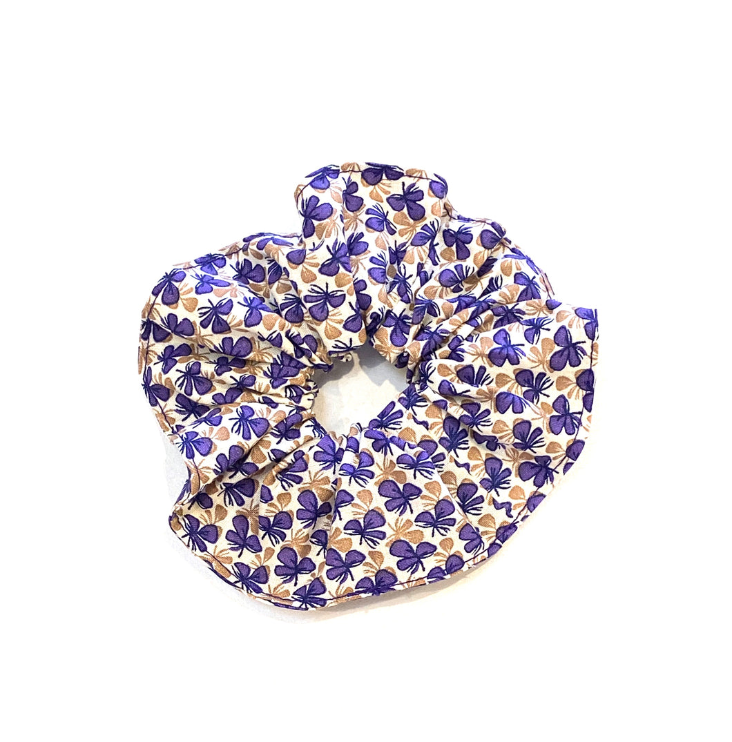 PURPLE FLORAL SCRUNCHIE