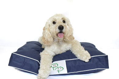WATERPROOF DESIGNER DOG BED - NAVY - Pet Pouch