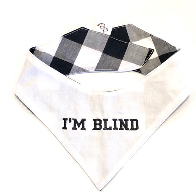 BLIND WHITE - DOG BANDANA - Pet Pouch