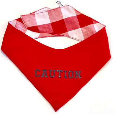 CAUTION RED - DOG BANDANA - Pet Pouch