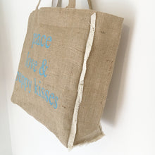 PEACE, LOVE & PUPPY KISSES - FRINGED HESSIAN TOTE BAG - Pet Pouch