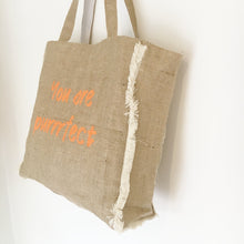 YOU ARE PURRRFECT - FRINGED HESSIAN TOTE BAG - Pet Pouch