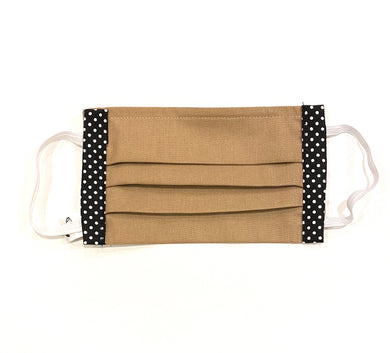 COTTON FACE MASK - MOCHA WITH SPOTS - Pet Pouch