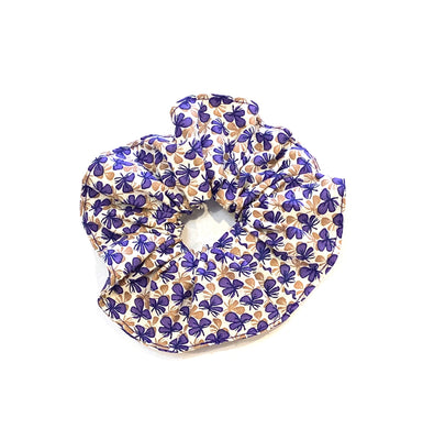 PURPLE FLORAL SCRUNCHIE