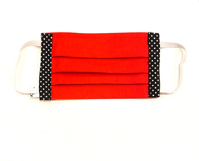 COTTON FACE MASK - RED WITH SPOTS - Pet Pouch