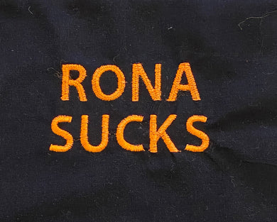 COTTON FACE MASK - RONA SUCKS ORANGE