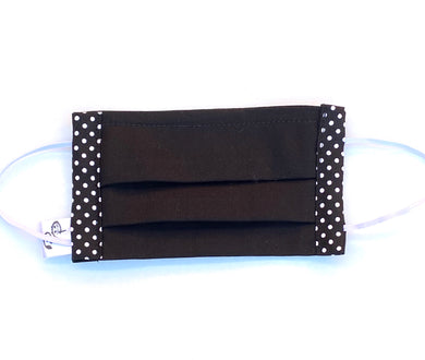 COTTON FACE MASK - BLACK WITH SPOTS