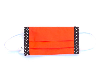 COTTON FACE MASK - ORANGE WITH SPOTS - Pet Pouch